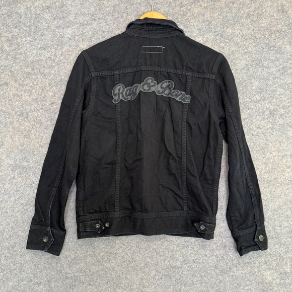 Rag & Bone x Playstation Trucker Jacket Adult XS Black Denim Embroidered Rare - Picture 10 of 14
